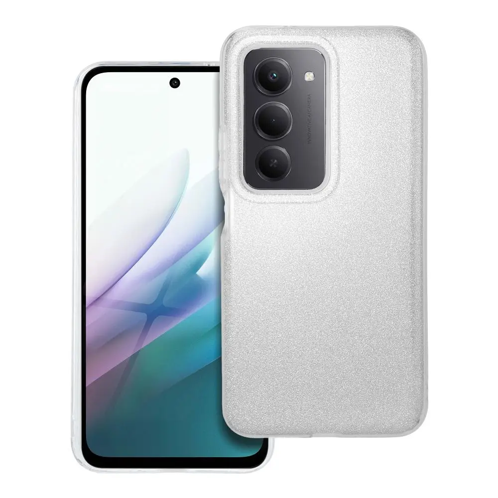 Etui za Xiaomi Redmi 15 4G / 15 5G, srebrno s sijajem