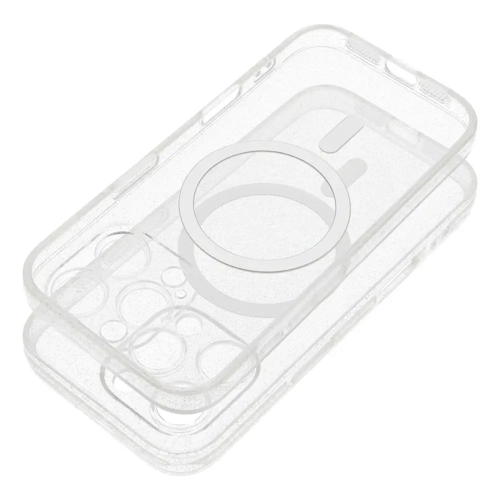 Ovitek za iPhone 16 PRO Clear Mag Cover (STR / CAMERA PROTECTION), združljiv z MagSafe, prozoren z bleščicami