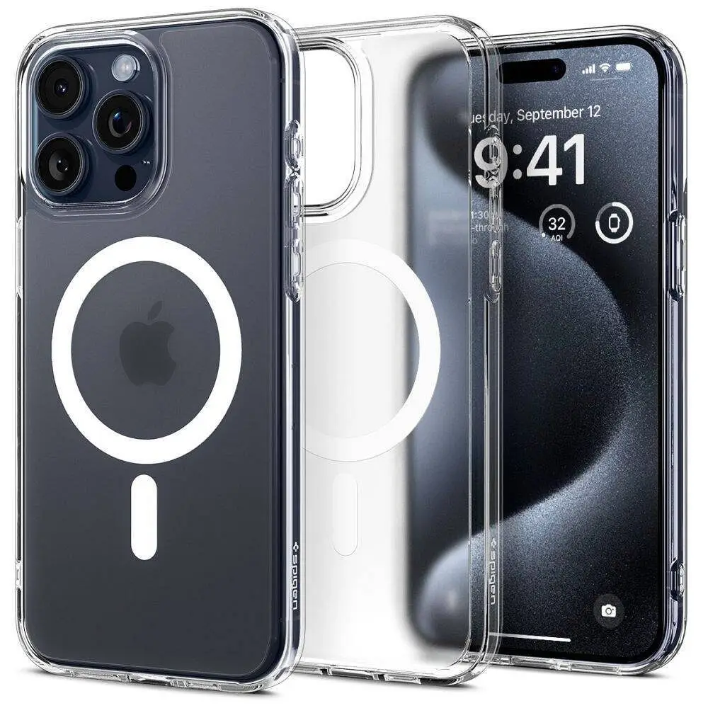 SPIGEN ovitek ULTRA HYBRID MAG, združljiv z MagSafe, za IPHONE 16 Pro, prosojna mat izvedba