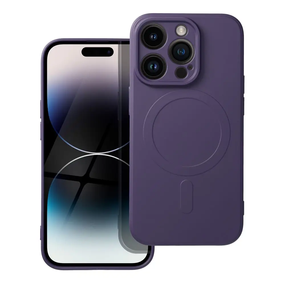 SILICONE MAG COVER ovitek, združljiv z MagSafe, za iPhone 14 Pro, temno vijoličen