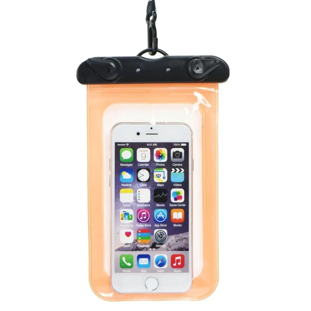 Univerzalno vodoodporno etui za telefon s plastičnim zapiranjem, oranžno