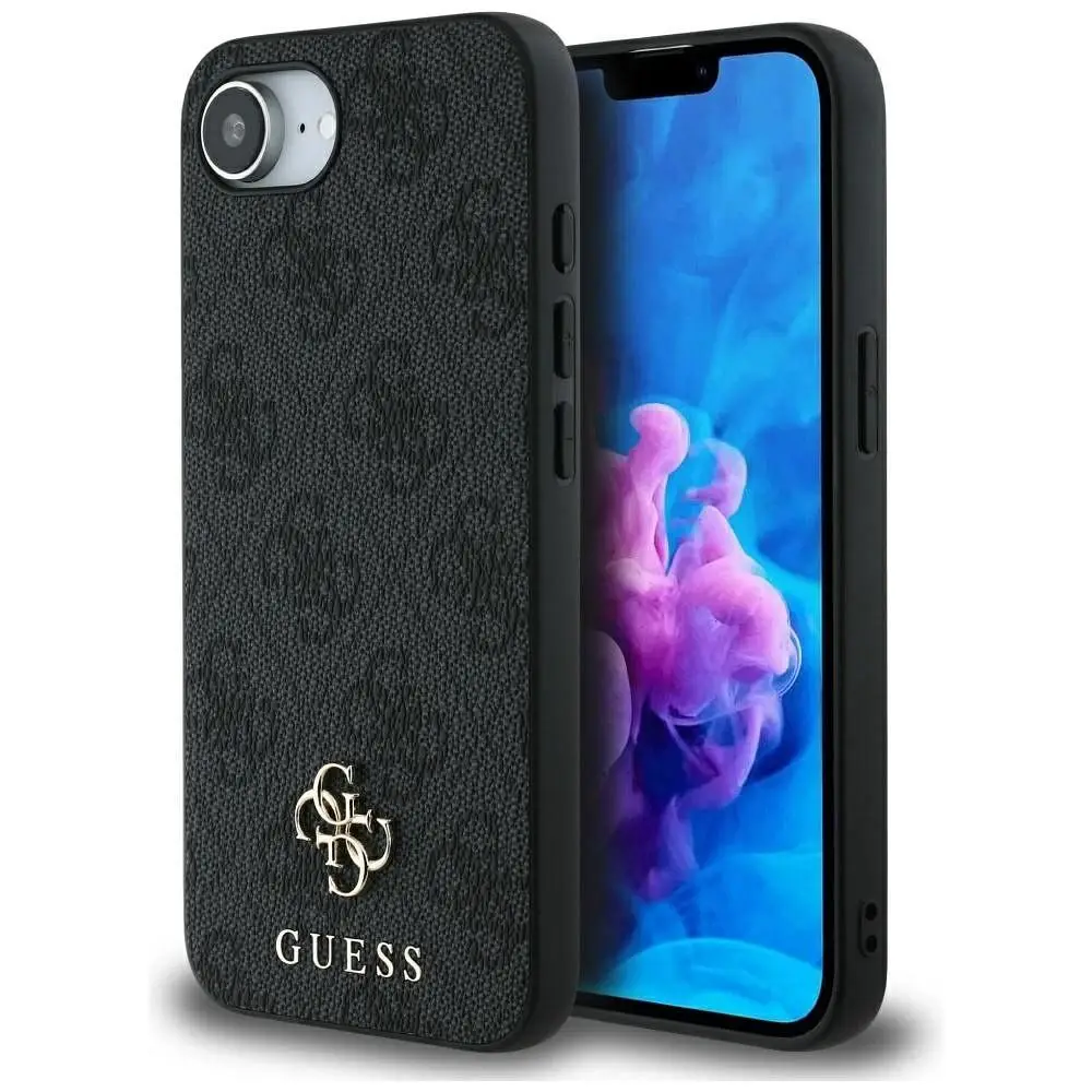 GUESS ovitek za IPHONE 16e (SE 4 2025), združljiv z MagSafe, GUHMPSE4P4SM4MK (PU 4G Small, 4G in Classic), črn
