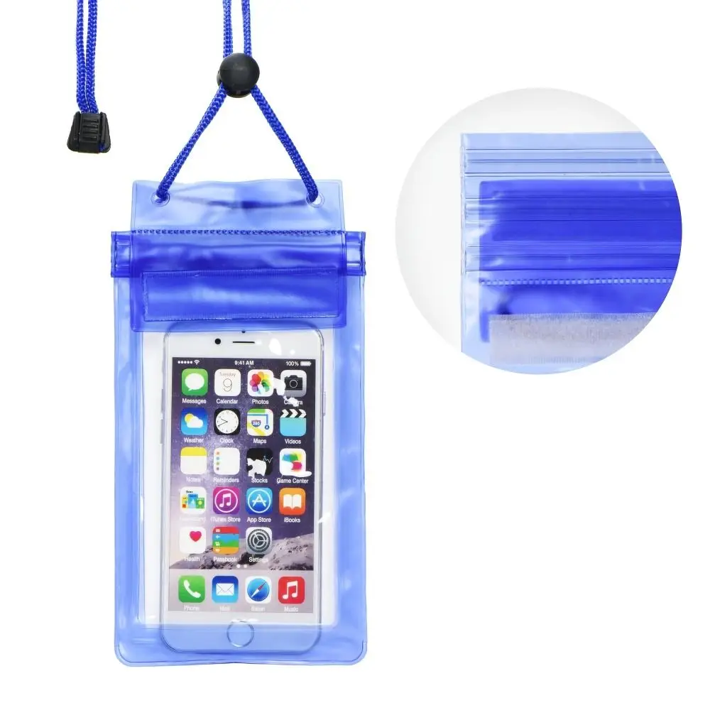 Univerzalno vodoodporno etui za telefon z vrvico za zapiranje, modro