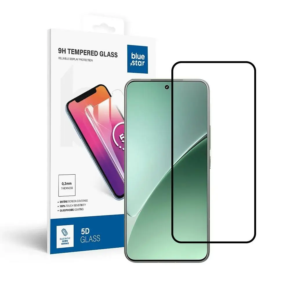 Kaljeno steklo za Xiaomi 15 PRO Blue Star 5D, črno