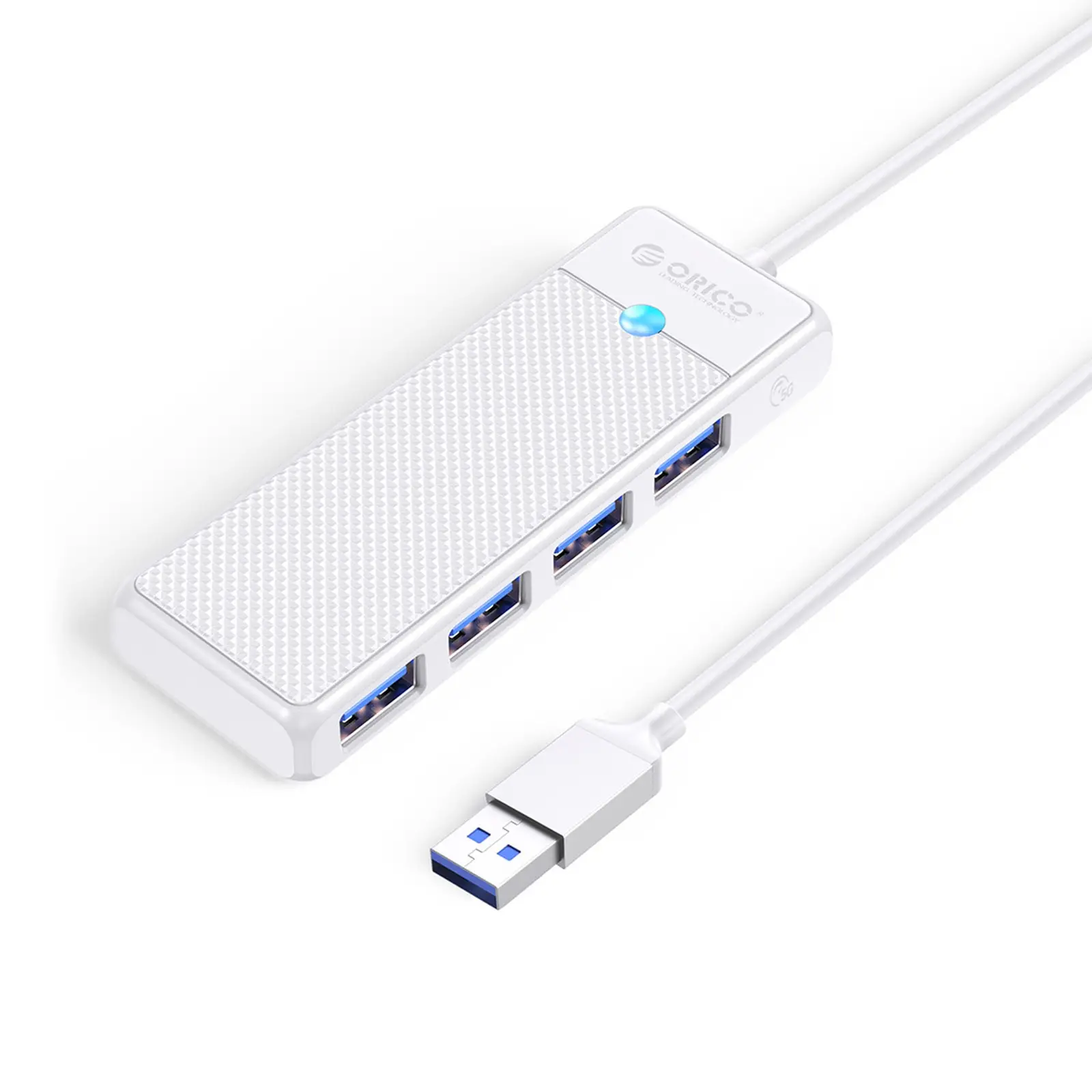 4-vtični USB-A razdelilnik HUB, 1 m – bel