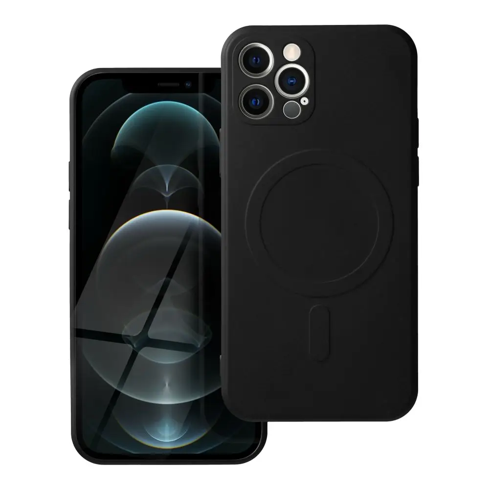 SILICONE MAG COVER ovitek, združljiv z MagSafe, za iPhone 12 Pro, črn