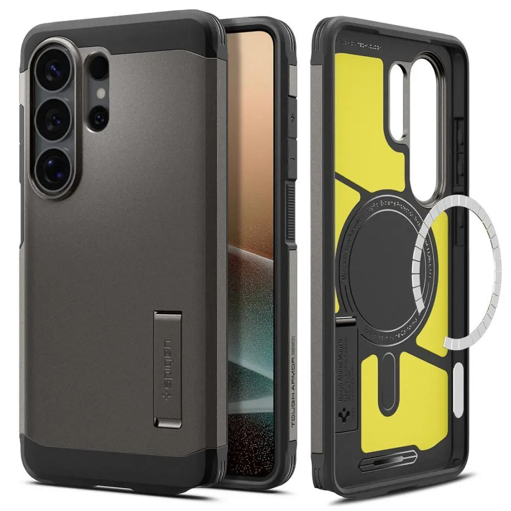 SPIGEN ovitek TOUGH ARMOR, združljiv z MagSafe, za SAMSUNG S26 Ultra v barvi gunmetal
