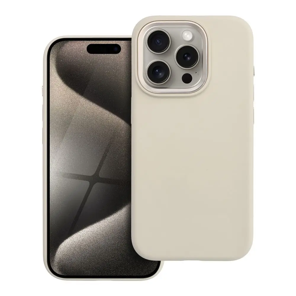 Ohišje za iPhone 15 PRO Forcell F-Protect Frame Premium, združljivo z MagSafe, barva antique white 0INT