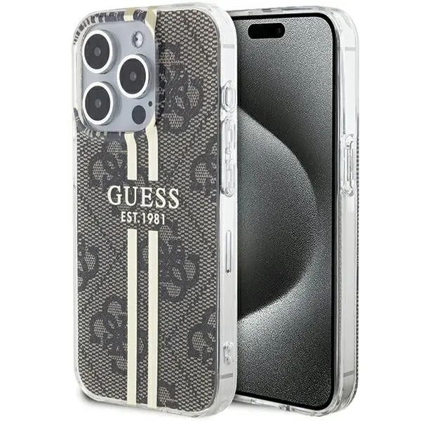 GUESS etui za iPhone 15 Pro GUHCP15MH4PSEGW (4G Gold Stripe) rjavo