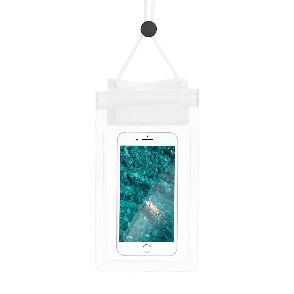Univerzalni vodoodporni ovitek za telefon z vrvico za zapiranje, bel
