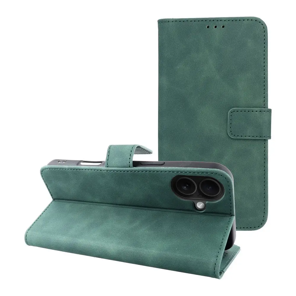 TENDER Book ovitek za iPhone 16 Plus, zelen