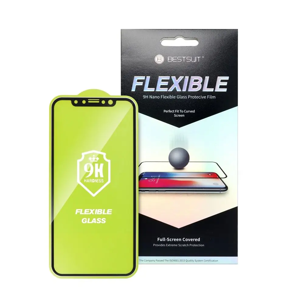 Hibridno steklo Bestsuit Flexible 5D Full Glue za iPhone 14 Pro Max, črno
