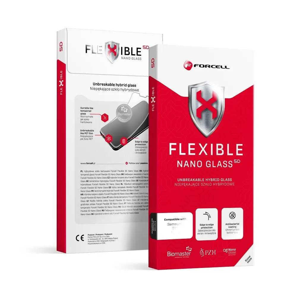 Hibridno steklo za Samsung S26 ULTRA Forcell Flexible 5D, črno (Hot Bending – delujoč čitalnik)