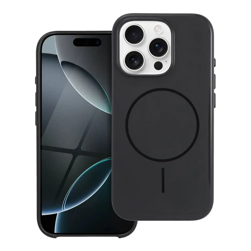 Ovitek za iPhone 16 Plus Premium Glossy Mag Cover, združljiv z MagSafe in gumbom za upravljanje kamere, črn
