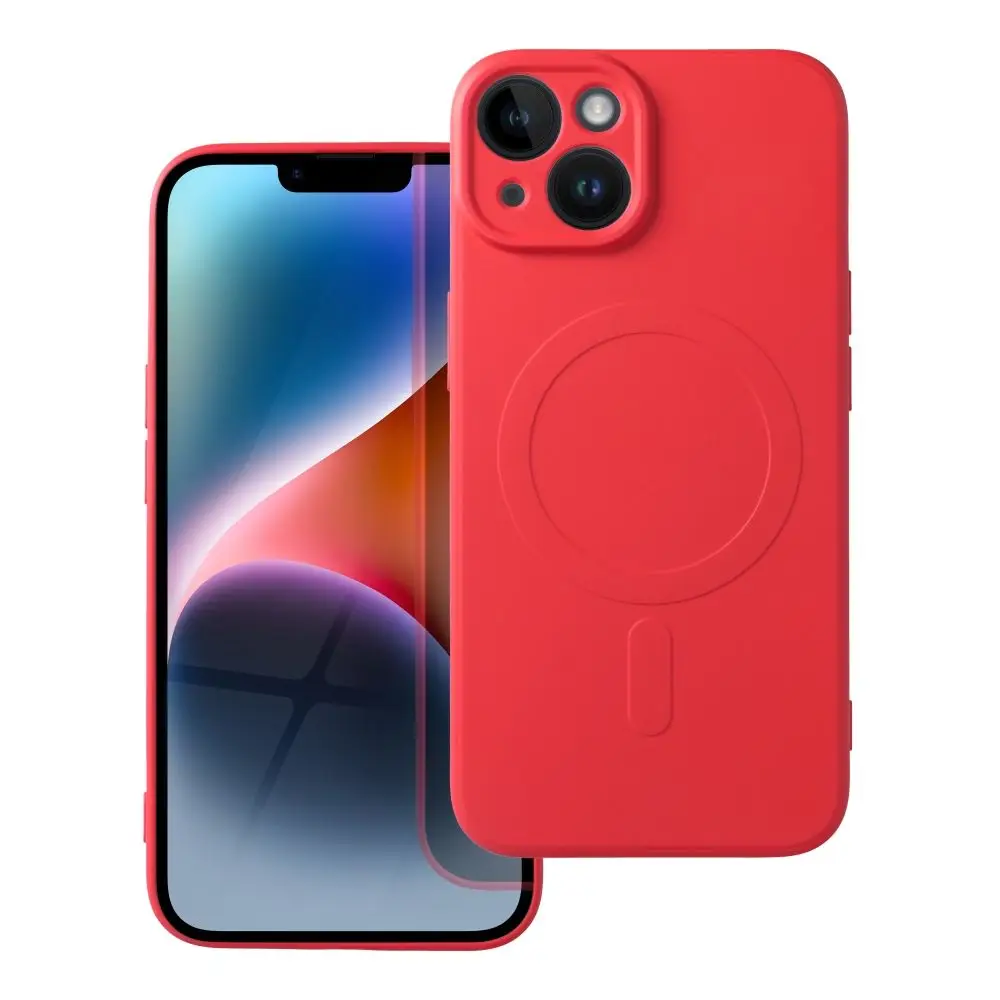 SILICONE MAG COVER ovitek, združljiv z MagSafe, za iPhone 14, rdeč