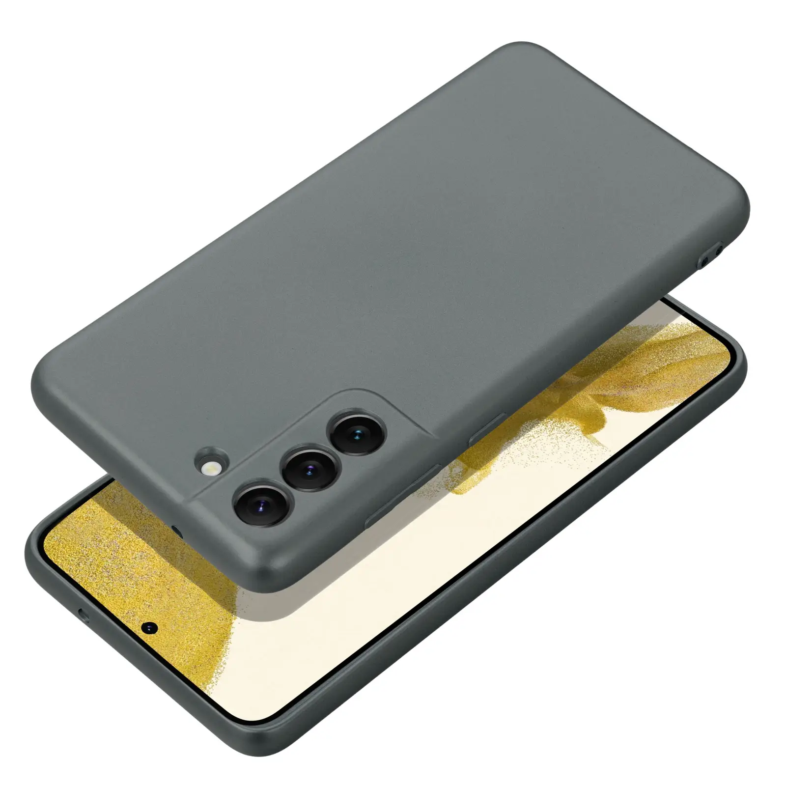 Etui za Samsung A17 v sivi barvi z metalnim sijajem