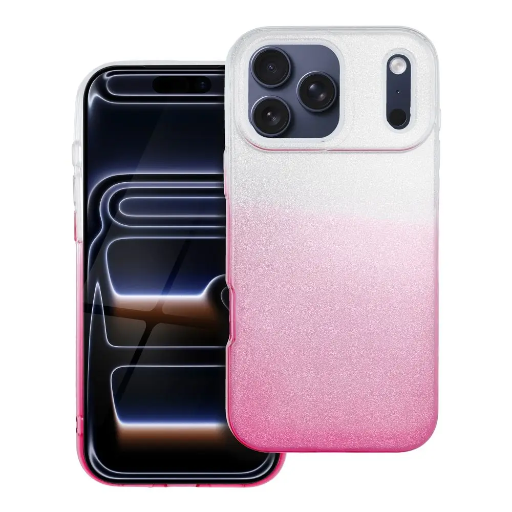 Etui za iPhone 17 PRO MAX Shining, prozorno roza