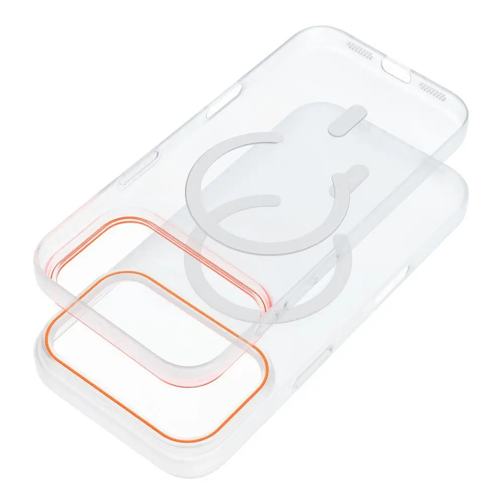 Prozorna torbica za iPhone 16e (SE4 2025) / 17e Go Orange, združljiva z MagSafe