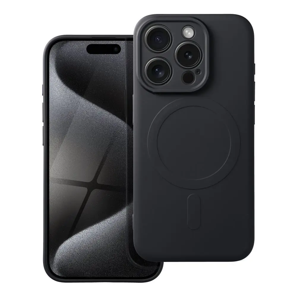 SILICONE MAG COVER ovitek, združljiv z MagSafe, za iPhone 15 Pro, črn