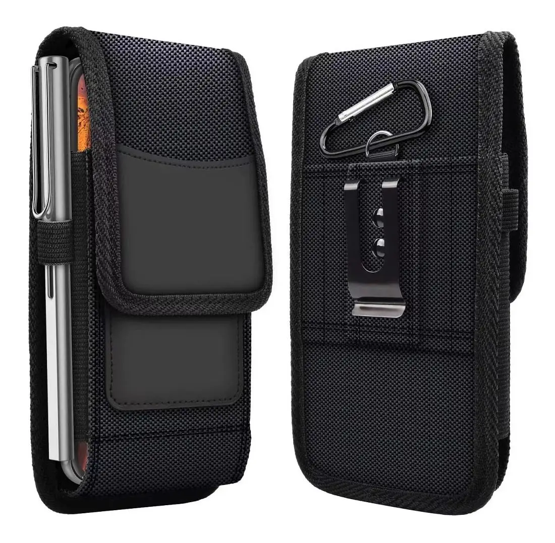 Univerzalni vertikalni pasni etui OXFORD, model 3, za IPHONE 11 / 11 PRO / 12 / 12 PRO / 13 / 13 PRO / SAMSUNG A10 / A41 / A50 / A51 / HUAWEI P30 LITE / P40 / P8, črn