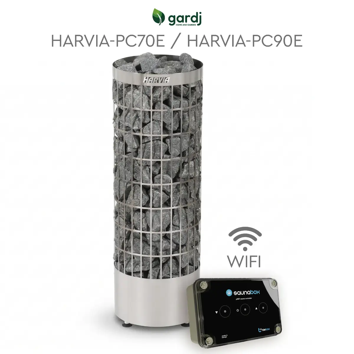 Harvia Cilindro PC70E pametni električni grelnik za savno (6,8 kW) z Wi-Fi modulom — Največje udobje in daljinski zagon