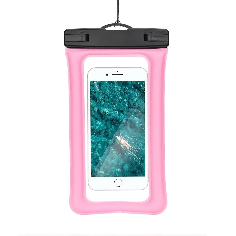 Univerzalno vodoodporno etui za telefon z plastičnim zapiranjem AIRBAG, roza