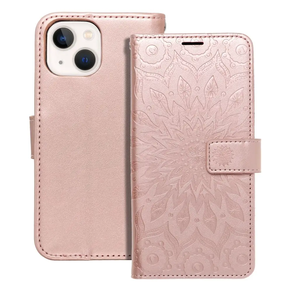 Torbica MEZZO Book za iPhone 13 Mini, mandala, zlato-roza