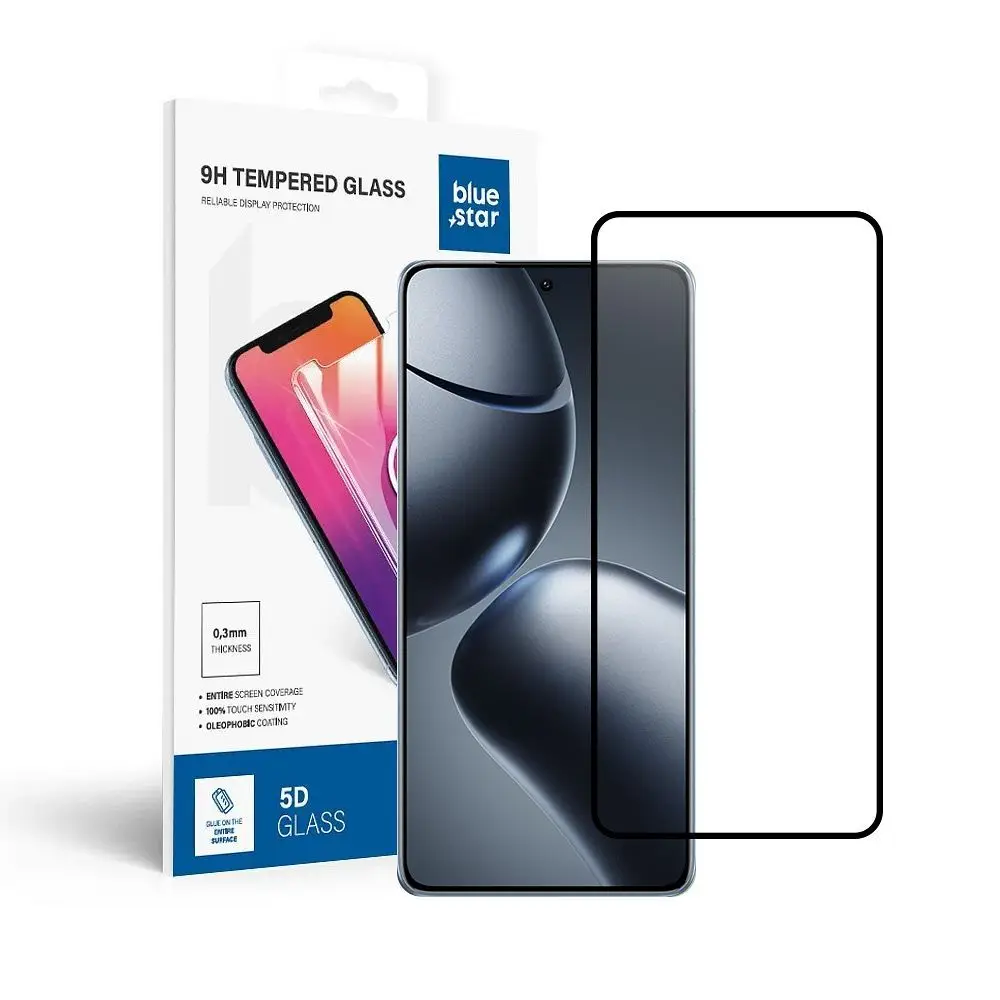 Kaljeno steklo za Xiaomi 14T PRO Blue Star 5D, črno
