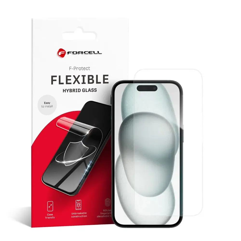 Hibridno steklo za iPhone 15 Forcell Flexible Nano Glass