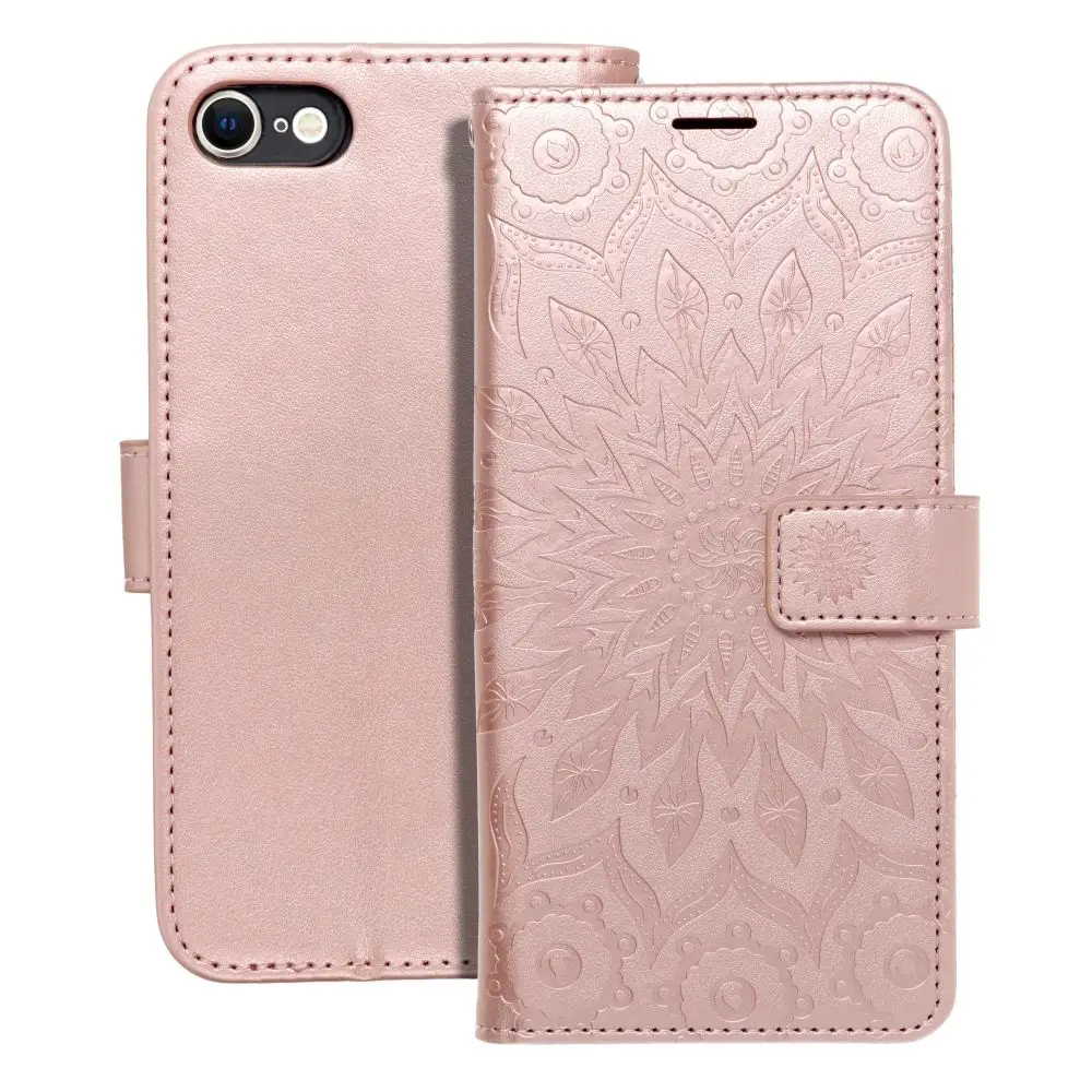 Etui MEZZO Book za iPhone 7 / 8 / SE 2020 / SE 2022, mandala, zlato-roza