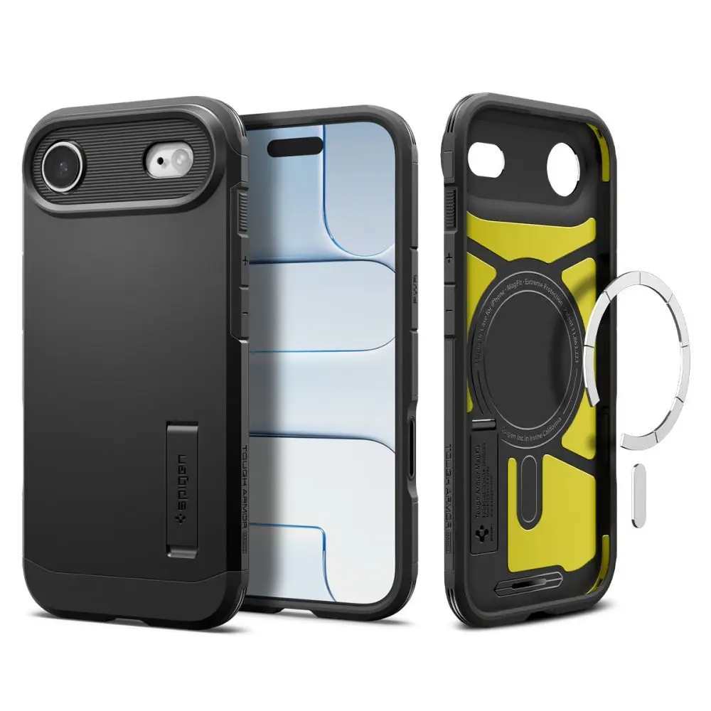 SPIGEN ovitek TOUGH ARMOR MAG, združljiv z MagSafe, za iPhone 17 Air, črn