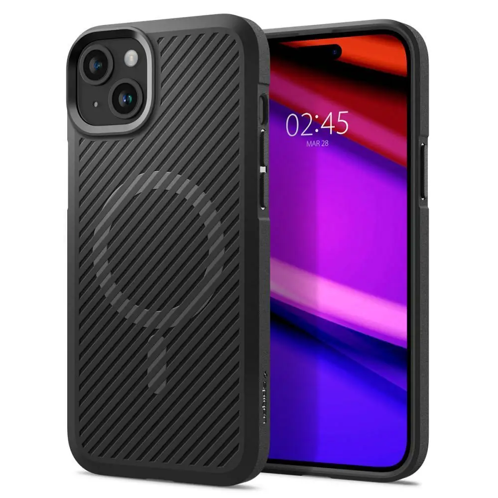 SPIGEN ovitek CORE ARMOR MAG, združljiv z MagSafe, za iPhone 15 Plus, mat črna