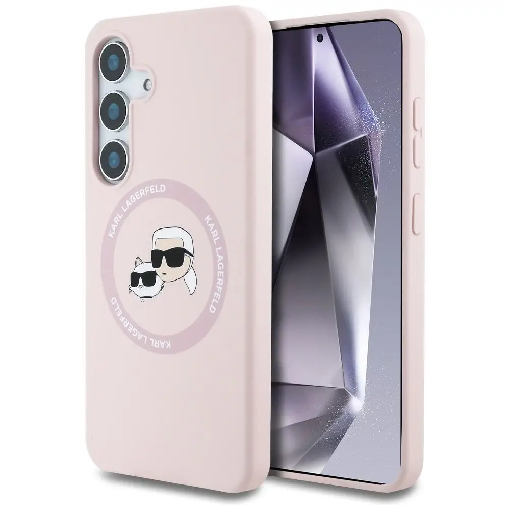 KARL LAGERFELD ovitek za SAMSUNG S25 Plus KLHMS25MSKCHTCP (Magnetic Silicone Double Heads) roza