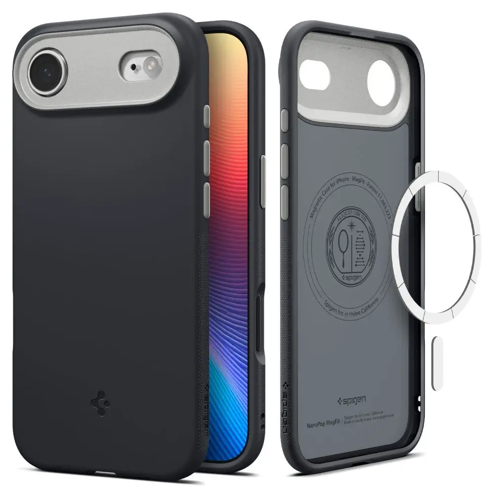 SPIGEN ovitek NANO POP MAG, združljiv z MagSafe, za iPhone 17 Air v črni barvi »black sesame«