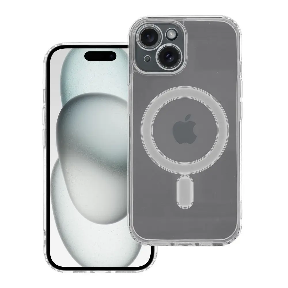 Transparentni etui za iPhone 15 Clear Mag Cover (STR / CAMERA PROTECTION), združljiv z MagSafe