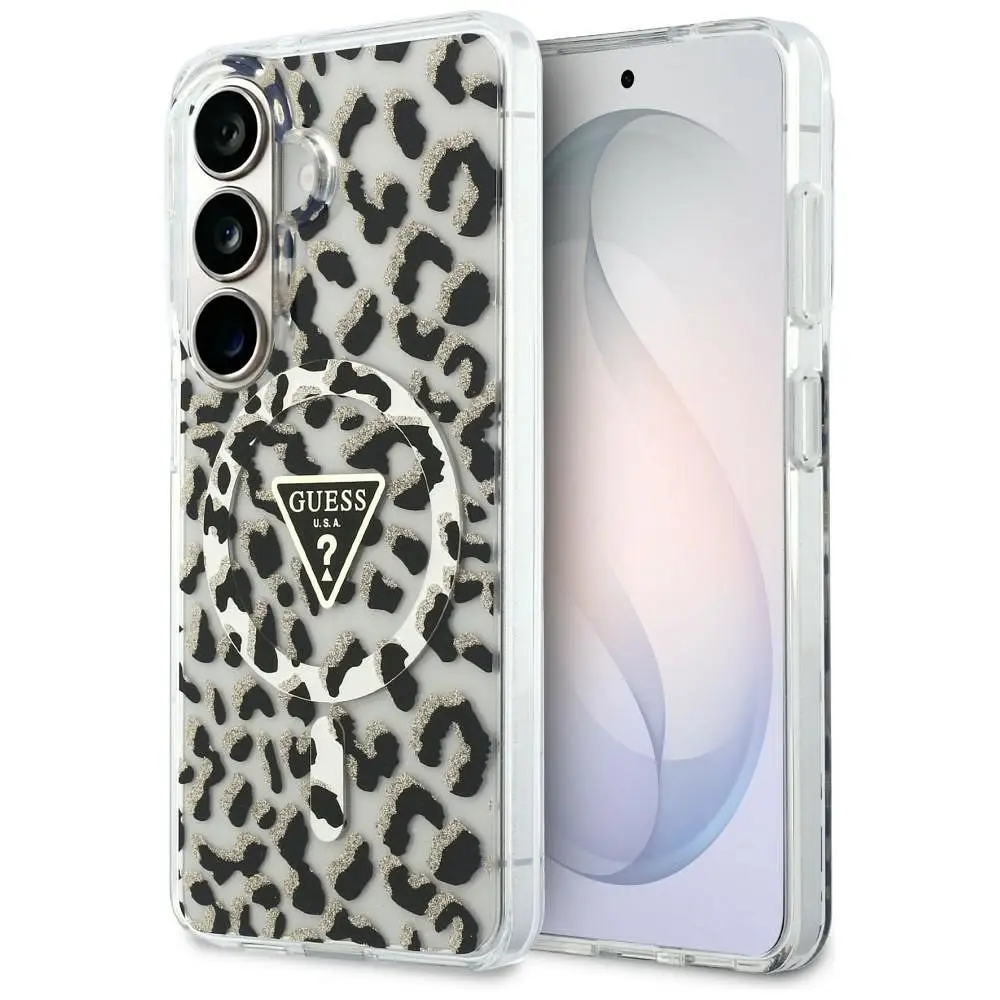 GUESS etui za SAMSUNG S26 GUHMS26SHLEGTGLK (Magnetic IML Leopard Print Triangle) črno