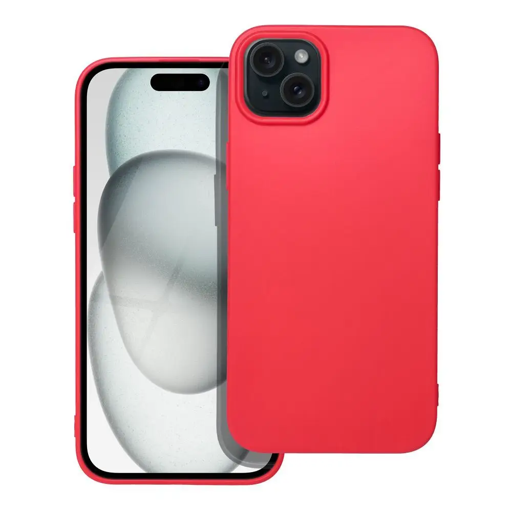 Mehka torbica za iPhone 15 Plus, rdeča