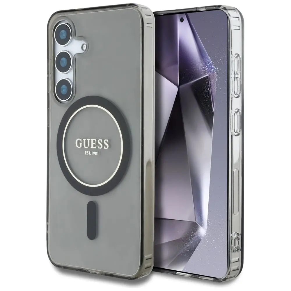 GUESS etui za SAMSUNG S25 GUHMS25SHFGEREK (Magnetic IML Glitter Circle) črno