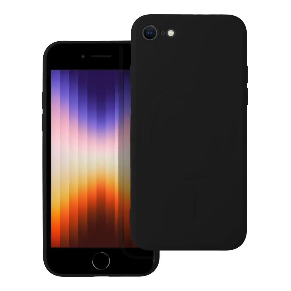 SILICONE MAG COVER ovitek, združljiv z MagSafe, za iPhone 7 / 8 / SE 2020 / SE 2022, črn