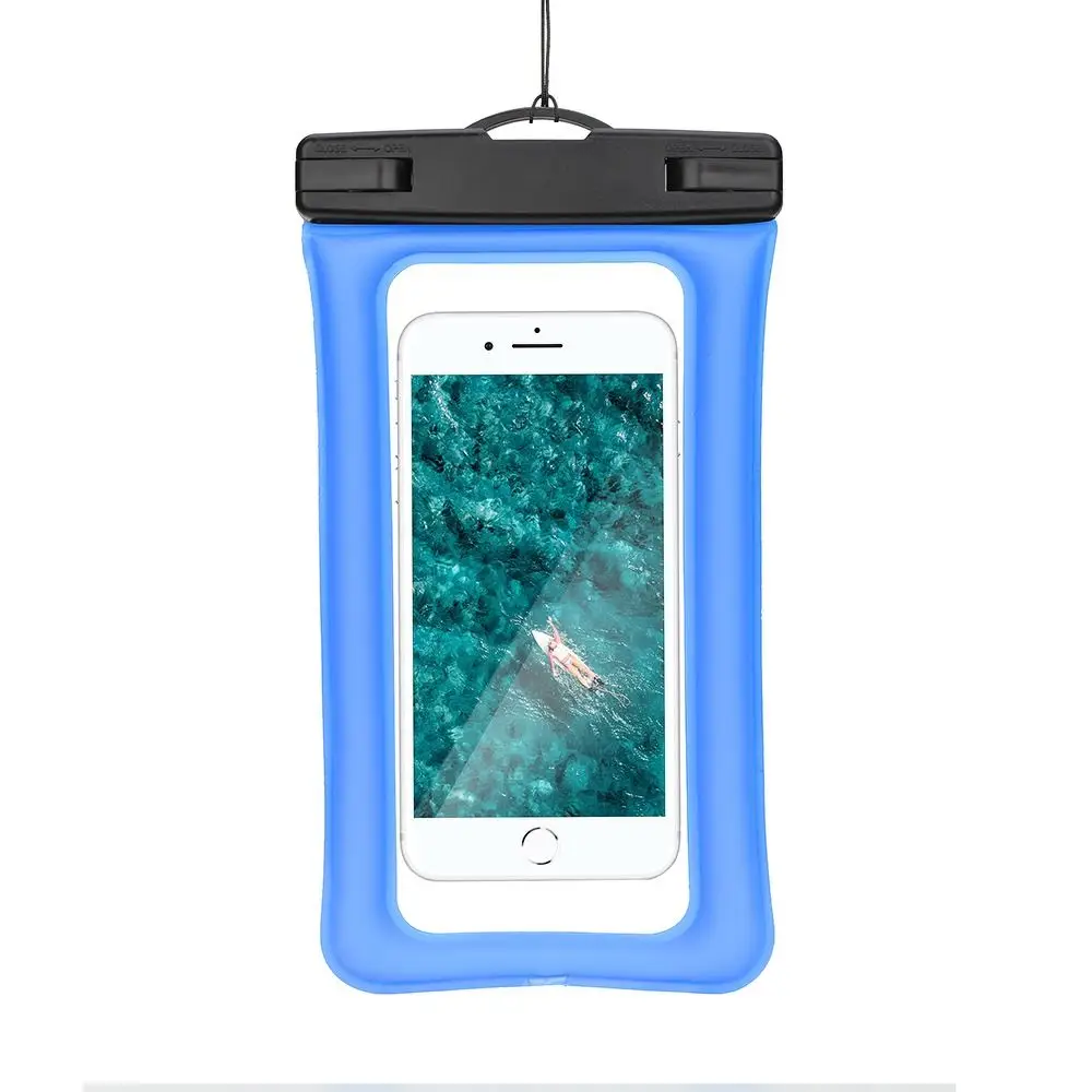 Univerzalno vodoodporno etui za telefon z plastičnim zapiranjem AIRBAG, modro