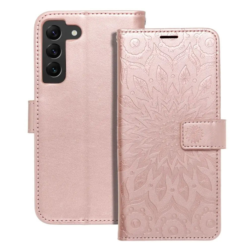 Torbica MEZZO Book za SAMSUNG S22, mandala, zlato-roza