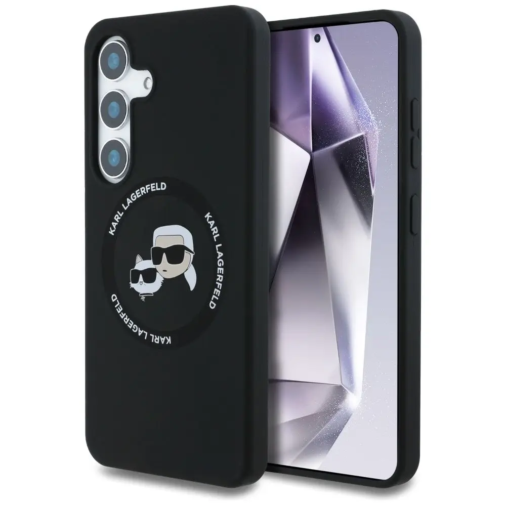 KARL LAGERFELD etui za SAMSUNG S25 Plus KLHMS25MSKCHTCK (Magnetic Silicone Double Heads) črn