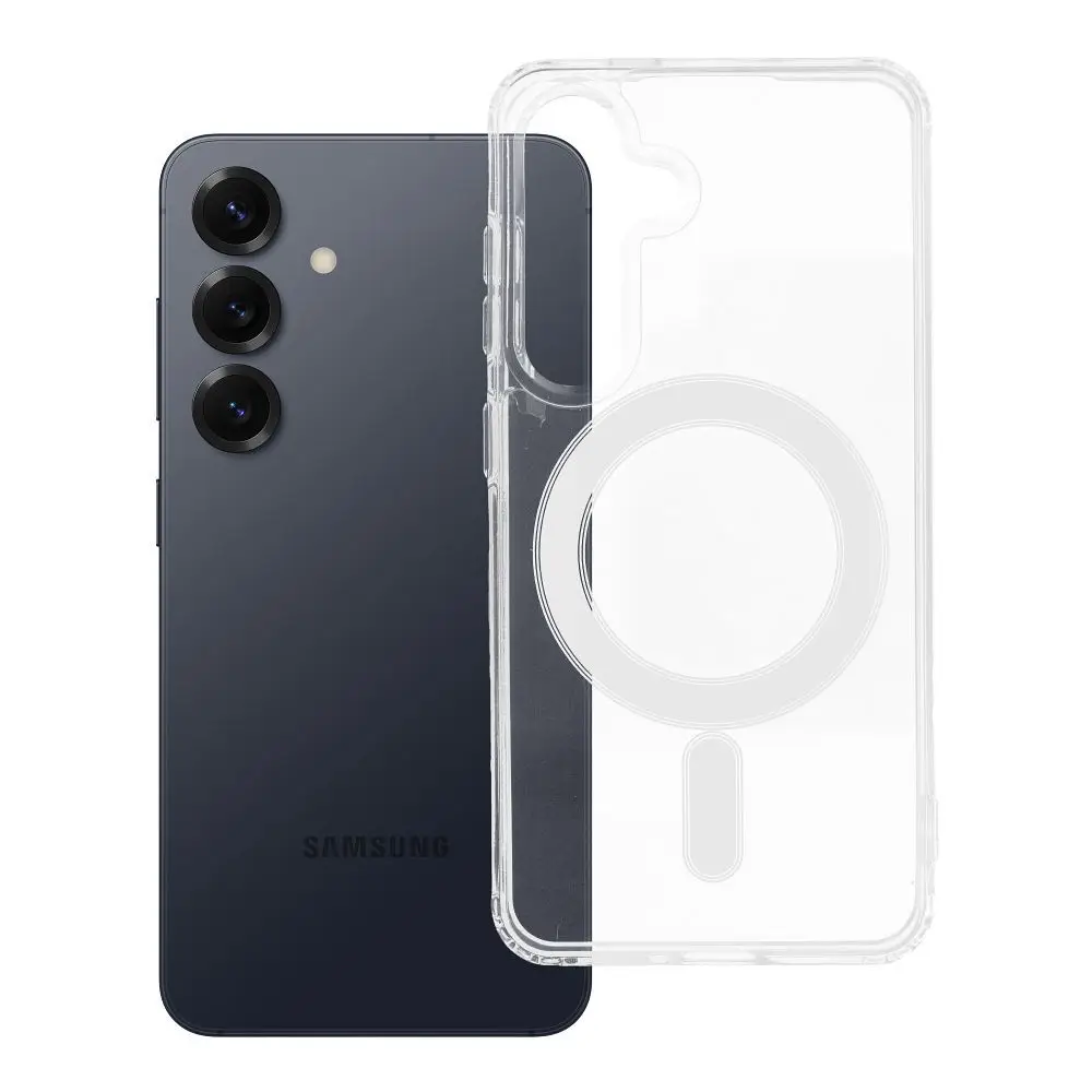 Transparentni etui za Samsung S25 Clear Mag Cover (STR), združljiv z MagSafe