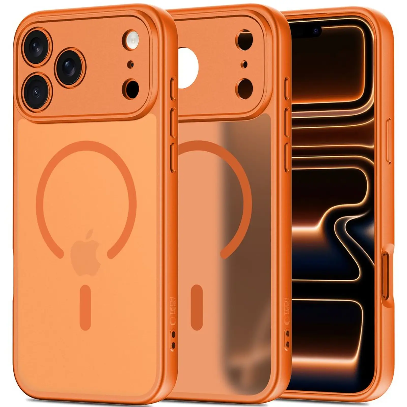 Ovitek za iPhone 17 Pro Max BasicMag MagSafe – oranžen