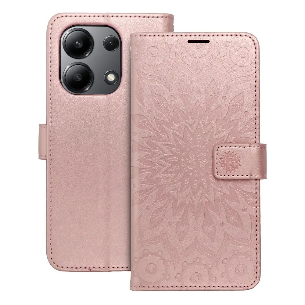 Torbica MEZZO Book za XIAOMI Redmi Note 13 4G, mandala, zlato-roza
