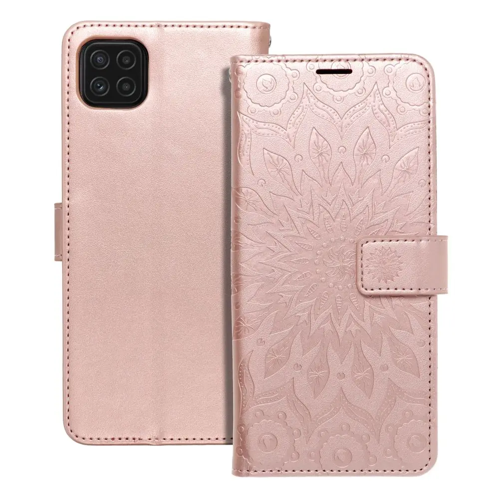 Torbica MEZZO Book za SAMSUNG A22 5G, mandala, zlato-roza