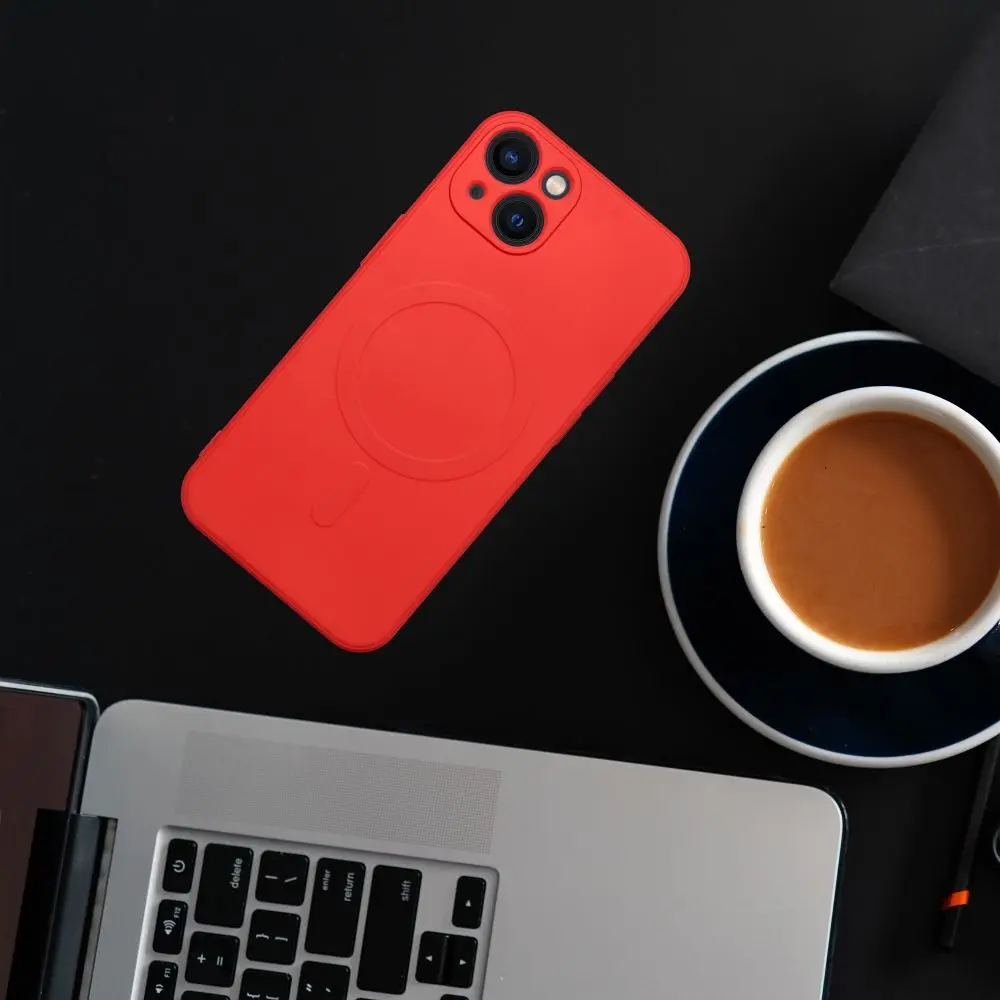 SILICONE MAG COVER ovitek, združljiv z MagSafe, za SAMSUNG A17, rdeč