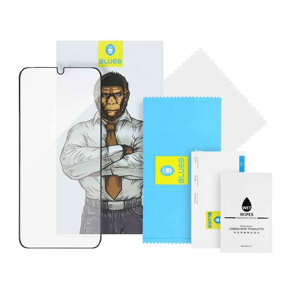 5D kaljeno steklo Mr. Monkey Glass – za Samsung Galaxy A57 5G, črno (Anti-Static Strong HD)