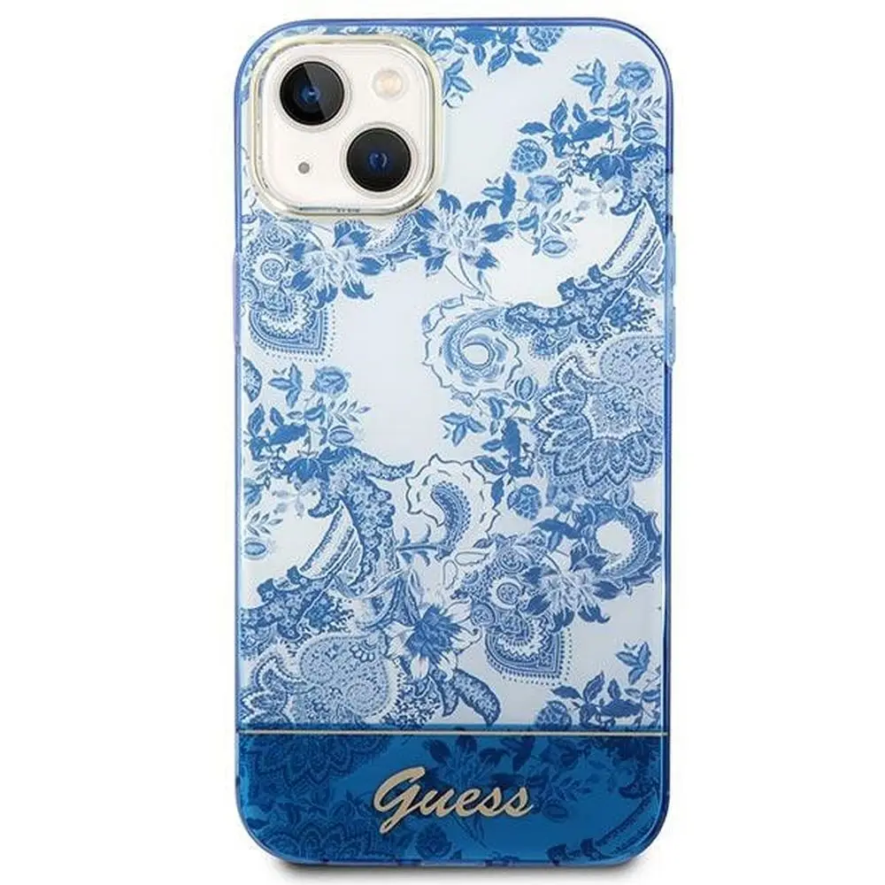 GUESS ovitek za iPhone 14 Plus GUHCP14MHGPLHB (IML Electro Cam TDJ) modri
