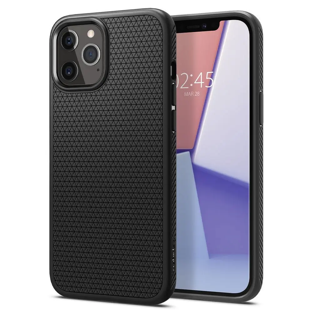 Ohišje SPIGEN Liquid Air za iPhone 12 / 12 Pro, mat črno